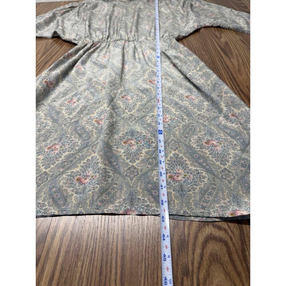Vintage Grey and Pastel Victorian Floral Dress sz8 Blouson Dolman Cottagecore - Picture 7 of 7